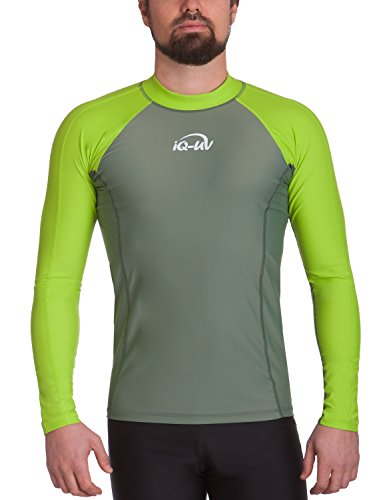 iQ-UV Herren UV-Shirt IQ 300 Watersport Long Sleeve, Grün (Neo-Grün/Olive), XS (46) von iQ-UV
