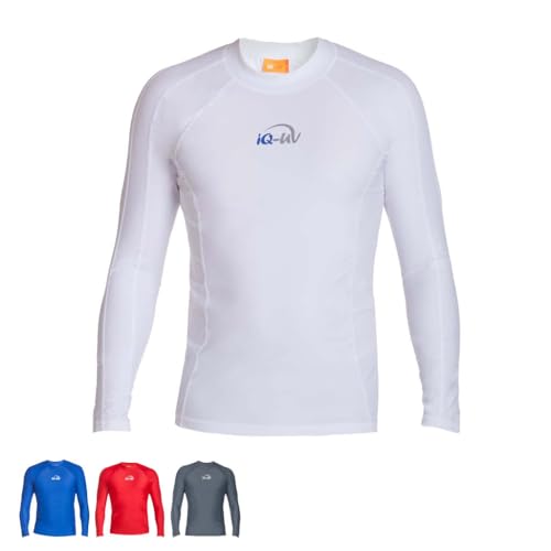 iQ-UV Shirt Herren Langarm Slim Fit Weiß XL – Rashguard für Herren mit Sonnenschutz zum Schwimmen, Surfen & Wassersport – Schwimmshirt für Herren – Atmungsaktiv und schnelltrocknend von iQ-UV