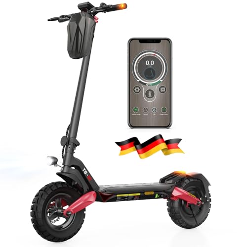 E Scooter mit Straßenzulassung, 80-100 KM Reichweite, 48V 15Ah, 10 Zoll Offroad Luftreifen, ABE Elektroroller mit Doppelter Stoßdämpfung, Faltbarer E Roller Offroad Belastung bis 150 KG, LED, App E Scooter mit Straßenzulassung, 80-100 KM Reichweite, 48V 15Ah, 10 Zoll Offroad Luftreifen, ABE Elektroroller mit Doppelter Stoßdämpfung, Faltbarer E Roller Offroad Belastung bis 150 KG, LED, App von iScooter