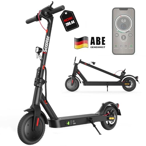 E Scooter mit Straßenzulassung, ABE Elektroroller Belastung bis 120kg, 30 km Reichweite, LED, 20km/h, 350W Motor, 8,5 Zoll Wabenreifen,Duales Bremssystem E Roller für Erwachsene von iScooter