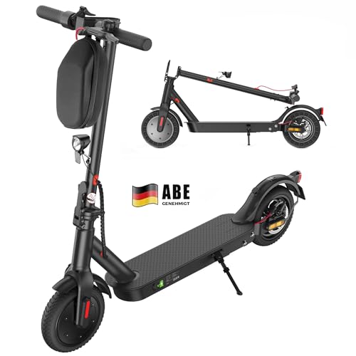 E Scooter mit Straßenzulassung, ABE Elektroroller Belastung bis 120kg, 30 km Reichweite, LED, 20km/h, 350W Motor, 8,5 Zoll Wabenreifen,Duales Bremssystem E Roller für Erwachsene von iScooter