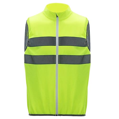 iSpchen Laufweste Reflektierende Fahrradweste Herren Damen hohe Sichtbarkeit Sicherheitsweste grüne Jacke atmungsaktive leichte Nacht Warnweste mit Taschen für Radfahren Wandern Laufen,3XL iSpchen Laufweste Reflektierende Fahrradweste Herren Damen hohe Sichtbarkeit Sicherheitsweste grüne Jacke atmungsaktive leichte Nacht Warnweste mit Taschen für Radfahren Wandern Laufen,3XL von iSpchen