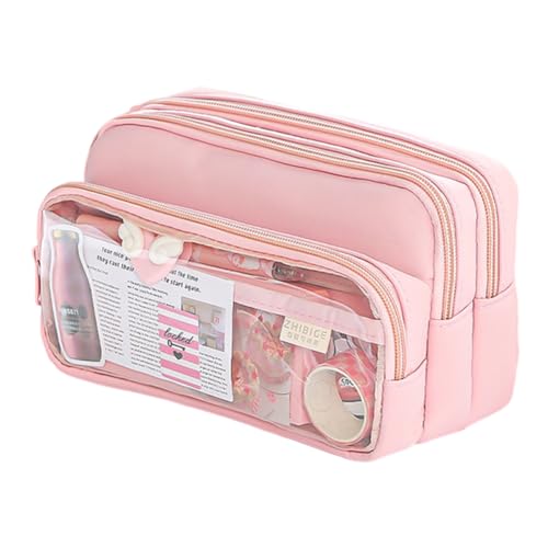 iSpchen federmäppchen mäppchen federtasche federmappe etui Schule schlamppermäppchen Große Kapazität Pencil Case Großes Federmäppchen,Rosa, OneSize von iSpchen