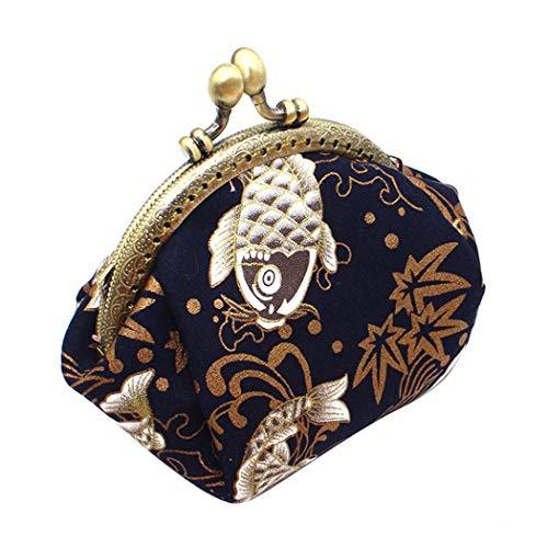 iSuperb Damen Retro Münzen Tasche Frauen Klein Münzbeutel Täschchen Fisch Muster Münzbörse Frauen Haspe Mini Geldbörse Münzen Portmonee Coin Purse für Münzen, Schlüssel, Karten, Lippenstifte (Schwarz) iSuperb Damen Retro Münzen Tasche Frauen Klein Münzbeutel Täschchen Fisch Muster Münzbörse Frauen Haspe Mini Geldbörse Münzen Portmonee Coin Purse für Münzen, Schlüssel, Karten, Lippenstifte (Schwarz) von iSuperb