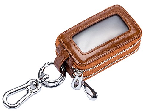 iSuperb Schlüsselmäppchen Schlüsseletui Leder Autoschlüssel Tasche Geldbörse Schlüsseltasche (Gelb) von iSuperb