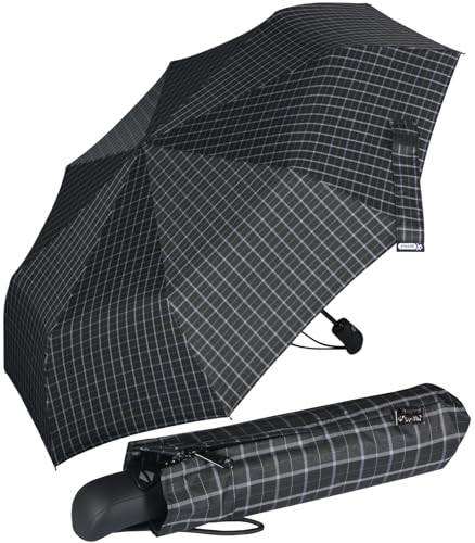 iX-brella First Class – Regenschirm mit Auf-Zu-Automatik - stabil groß sturmfest - Karo schwarz iX-brella First Class – Regenschirm mit Auf-Zu-Automatik - stabil groß sturmfest - Karo schwarz von iX-brella