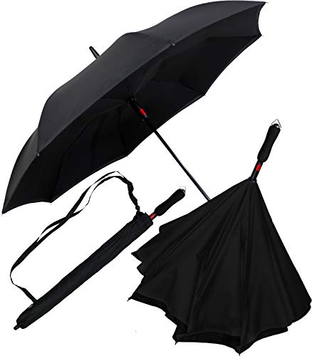 iX-brella Reverse-Regenschirm Automatik- umgedreht zu öffnen - schwarz-schwarz iX-brella Reverse-Regenschirm Automatik- umgedreht zu öffnen - schwarz-schwarz von iX-brella