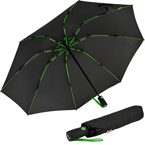 iX-brella Sturmschirm Voll-Fiberglas Taschenschirm groß 106 cm - mit farbigen Speichen - schwarz-grün iX-brella Sturmschirm Voll-Fiberglas Taschenschirm groß 106 cm - mit farbigen Speichen - schwarz-grün von iX-brella