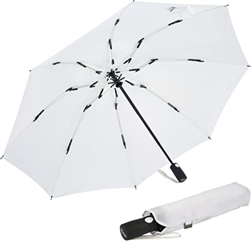 iX-brella Sturmschirm Voll-Fiberglas Taschenschirm groß 106 cm - mit farbigen Speichen - weiß iX-brella Sturmschirm Voll-Fiberglas Taschenschirm groß 106 cm - mit farbigen Speichen - weiß von iX-brella