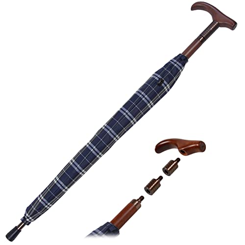 iX-brella Stützschirm höhenverstellbar mit Holzgriff - Karo blau iX-brella Stützschirm höhenverstellbar mit Holzgriff - Karo blau von iX-brella