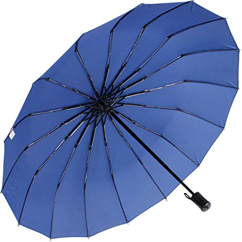 iX-brella Taschenschirm 16-teilig mit Handöffner - blau iX-brella Taschenschirm 16-teilig mit Handöffner - blau von iX-brella