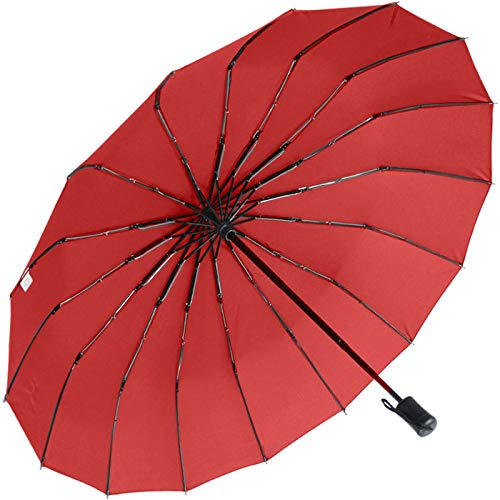 iX-brella Taschenschirm 16-teilig mit Handöffner - rot iX-brella Taschenschirm 16-teilig mit Handöffner - rot von iX-brella