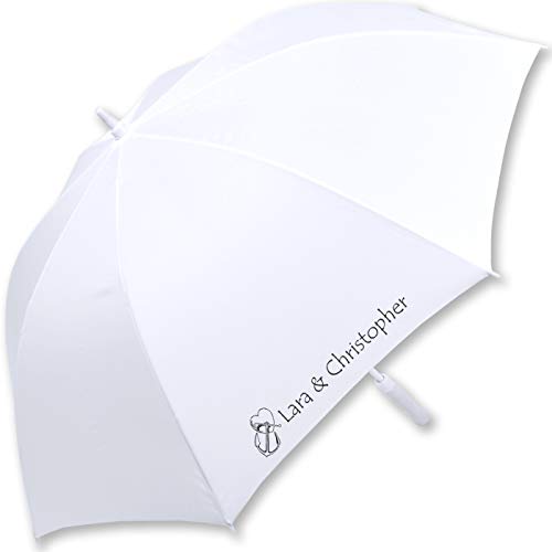 iX-brella XXL Hochzeits-Stockschirm Automatik - All In White - Herz und Anker personalisiert mit Namen iX-brella XXL Hochzeits-Stockschirm Automatik - All In White - Herz und Anker personalisiert mit Namen von iX-brella