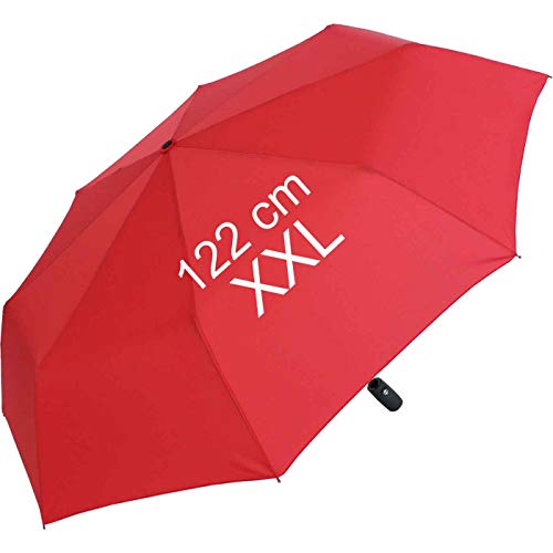 XXL Taschenschirm für Damen und Herren - Full Class- 122cm großes Dach mit Auf-Zu-Automatik - rot von iX-brella