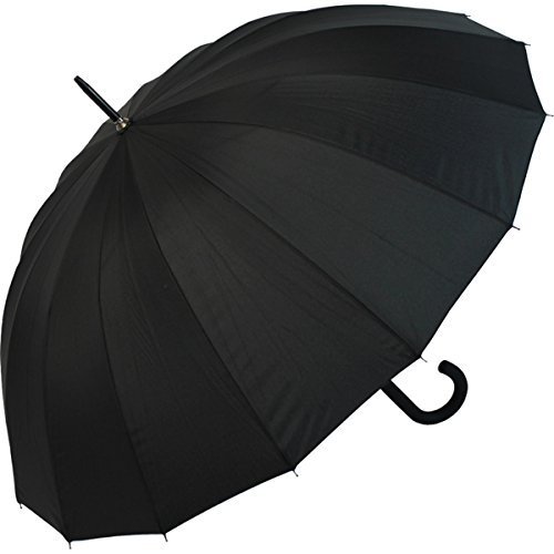 iX-brella long - hochwertiger Stockschirm 16-teilig mit Automatik - sturmsicher - schwarz iX-brella long - hochwertiger Stockschirm 16-teilig mit Automatik - sturmsicher - schwarz von iX-brella