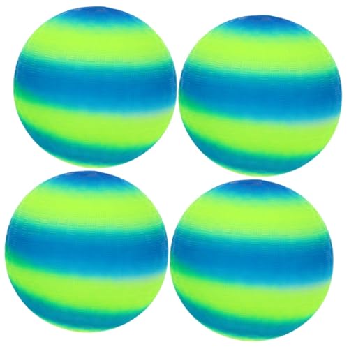 ibasenice 4 Stück Regenbogen-Spielball Springender Ball Kinder springen Ball Elastizität Springender Ball Spielplatzbälle Sprungball für zu Hause pädagogischer Springball Flummi PVC von ibasenice