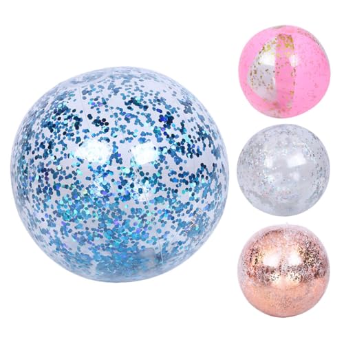 ibasenice 4 Stück Strandball Mit Pailletten Wasserball Glitzernde Klare Kugeln Strand-billardball Wasserbälle Mit Pailletten Transparente Glitzerkugeln Pool-strandball Wasserspielzeug PVC von ibasenice