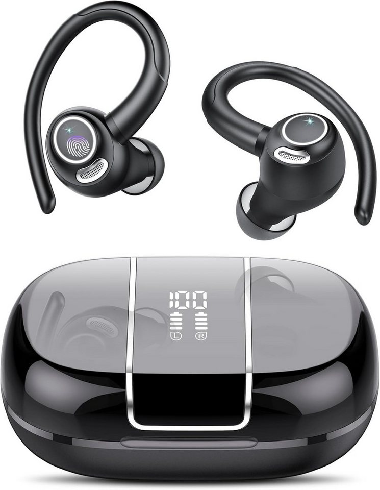 ibettertec Bluetooth Kopfhörer Sport, in Ear Kopfhörer Kabellos Bluetooth 5.3 mit In-Ear-Kopfhörer (HD Mic, Herausragender Sound, 40 Std Spielzeit, Comfort Fit, Dual LED-Anzeige, IP7 Wasserdicht Ohrhörer mit Ohrhaken) von ibettertec