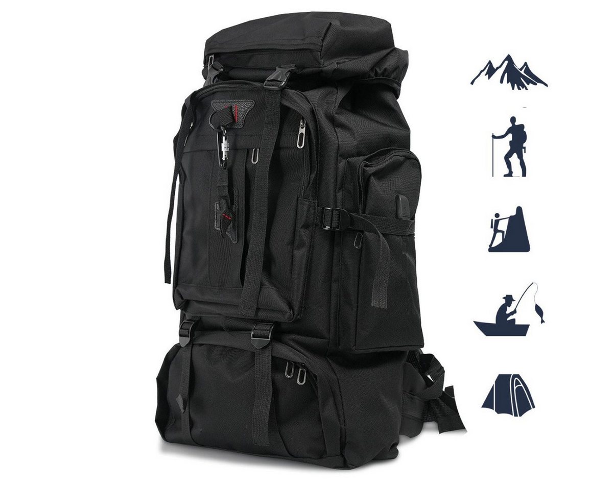 ibettertec Tourenrucksack Wanderrucksack 70L Reiserucksack Militär Rucksack für Camping (Trekkingrucksack für Wandern, Klettern, Reisen Sport), Separatem Schuhfach, wasserdicht, ultraleicht und reißfest von ibettertec