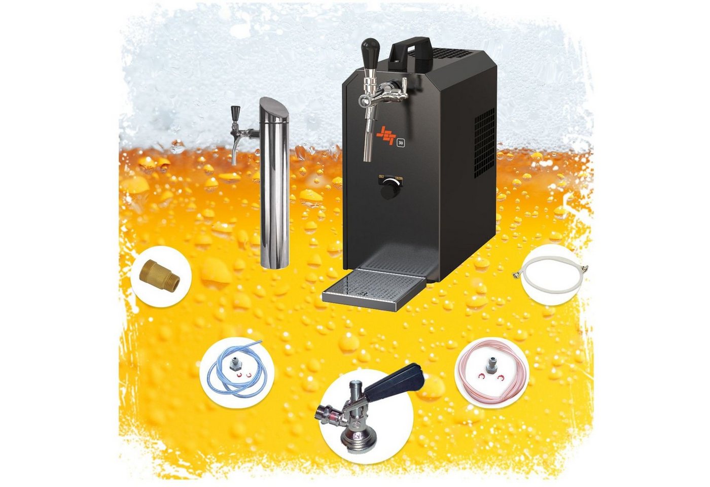 ich-zapfe Bierzapfanlage JET 30K Bierkoffer mit Luftpumpe Durchlaufkühler 1-leitig,35 L/h, Zapfkopf:Korb ich-zapfe Bierzapfanlage JET 30K Bierkoffer mit Luftpumpe Durchlaufkühler 1-leitig,35 L/h, Zapfkopf:Korb von ich-zapfe