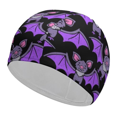 Badekappe mit Fledermaus-Muster, gemütlich, wasserdicht, hält das Haar trocken, Badekappe für Unisex Badekappe mit Fledermaus-Muster, gemütlich, wasserdicht, hält das Haar trocken, Badekappe für Unisex von iftoday
