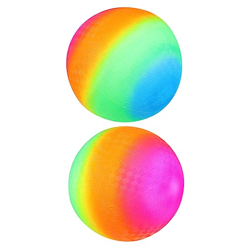 ifundom 2St Regenbogen-Spielball aufblasbare Bälle flatternder PVC-Kickball Kickbälle für Kinder flatternder Kickball Bälle hüpfen Regenbogenhandball Ball Spielen Regenbogen-Sportball von ifundom