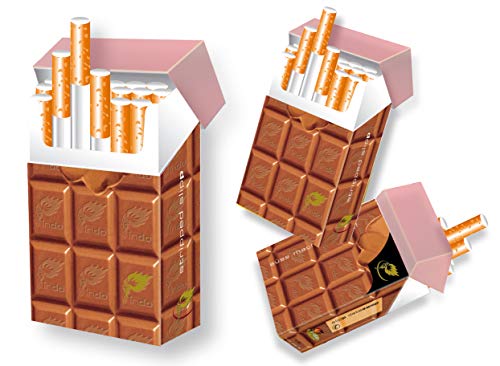 Süßer Zigarettenschachtel Überzieher/Hülle ohne Deckel aus Karton indo slipp Schoki/für L-Schachteln (003 Schokolade, 1 Stück) von indo slipp