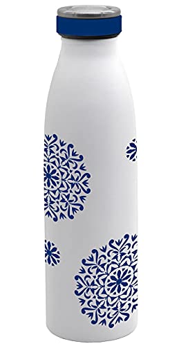 Isolierflasche Classic Blue Ornament Edelstahl von infinite by GEDA LABELS (INFKH)