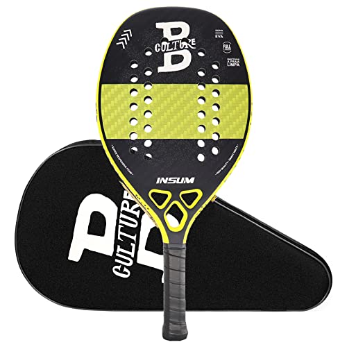 Graphit Carbon Beach Tennisschläger Paddelschläger Paddelschläger 22 mm leicht mit Coverbag Gelb von insum