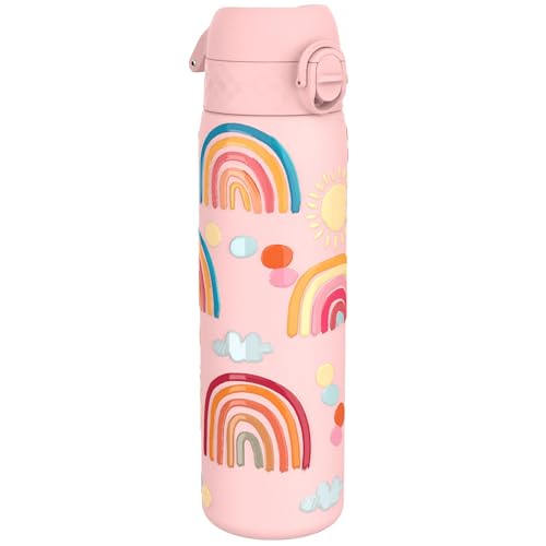 ION8 Vakuumisolierte Edelstahl-Trinkflasche, 500 ml, Auslaufsicher, Einhandöffnung, Sichere Verriegelung, Spülmaschinenfest, Tragegriff, Leicht zu Reinigen, Langlebig & Kratzfest, Regenbogen Design ION8 Vakuumisolierte Edelstahl-Trinkflasche, 500 ml, Auslaufsicher, Einhandöffnung, Sichere Verriegelung, Spülmaschinenfest, Tragegriff, Leicht zu Reinigen, Langlebig & Kratzfest, Regenbogen Design von ion8
