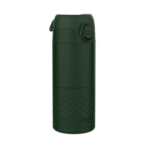 ION8 Auslaufsicherer Isolierter Thermobecher, Dreifachverschluss, Hygienischer Deckel, Leicht zu Reinigen, Perfekt für unterwegs, Vakuumisolierter Edelstahl, Dunkelgrün Farbe ION8 Auslaufsicherer Isolierter Thermobecher, Dreifachverschluss, Hygienischer Deckel, Leicht zu Reinigen, Perfekt für unterwegs, Vakuumisolierter Edelstahl, Dunkelgrün Farbe von ion8