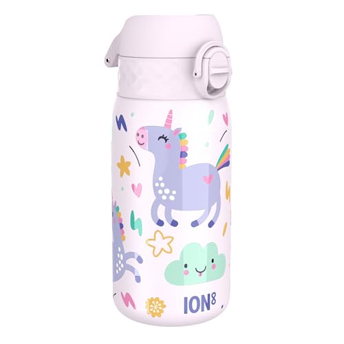Ion8 Isolierte Edelstahl-Trinkflasche, 320 ml, Auslaufsicher, Einhandöffnung, Sichere Verriegelung, Spülmaschinenfest, Klappdeckel, Tragegriff, Leicht zu Reinigen, Langlebig, Einhörner-Design Ion8 Isolierte Edelstahl-Trinkflasche, 320 ml, Auslaufsicher, Einhandöffnung, Sichere Verriegelung, Spülmaschinenfest, Klappdeckel, Tragegriff, Leicht zu Reinigen, Langlebig, Einhörner-Design von ion8