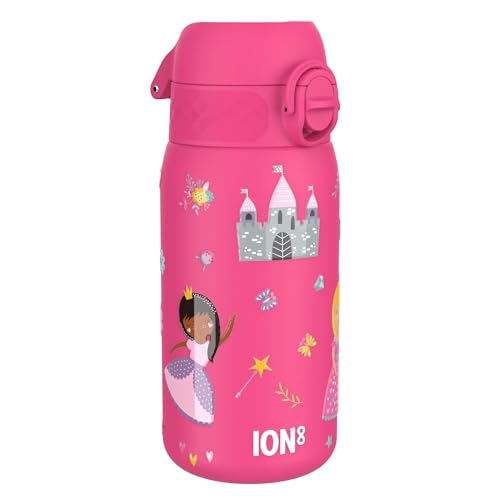 ION8 Isolierte Edelstahl-Trinkflasche, 320 ml, Auslaufsicher, Einhandöffnung, Sichere Verriegelung, Spülmaschinenfest, Klappdeckel, Tragegriff, Leicht zu Reinigen, Langlebig, Prinzessin Design ION8 Isolierte Edelstahl-Trinkflasche, 320 ml, Auslaufsicher, Einhandöffnung, Sichere Verriegelung, Spülmaschinenfest, Klappdeckel, Tragegriff, Leicht zu Reinigen, Langlebig, Prinzessin Design von ion8