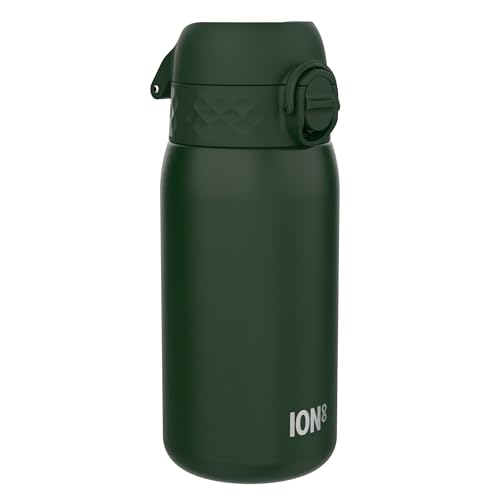 ion8 Isolierte Edelstahl-Trinkflasche, 320 ml, Auslaufsicher, Einhandöffnung, Sichere Verriegelung, Spülmaschinenfest, Klappdeckel, Tragegriff, Leicht zu Reinigen, Langlebig & Kratzfest, Dunkelgrün ion8 Isolierte Edelstahl-Trinkflasche, 320 ml, Auslaufsicher, Einhandöffnung, Sichere Verriegelung, Spülmaschinenfest, Klappdeckel, Tragegriff, Leicht zu Reinigen, Langlebig & Kratzfest, Dunkelgrün von ion8