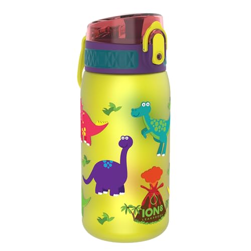 Ion8 Kinder Trinkflasche, 350ml, Auslaufsicher, Einhandöffnung, Sichere Verriegelung, Spülmaschinenfest, BPA-frei, Tragegriff, Klappdeckel, Leicht zu Reinigen, Klimaneutral, Dinosaurier-Design Ion8 Kinder Trinkflasche, 350ml, Auslaufsicher, Einhandöffnung, Sichere Verriegelung, Spülmaschinenfest, BPA-frei, Tragegriff, Klappdeckel, Leicht zu Reinigen, Klimaneutral, Dinosaurier-Design von ion8