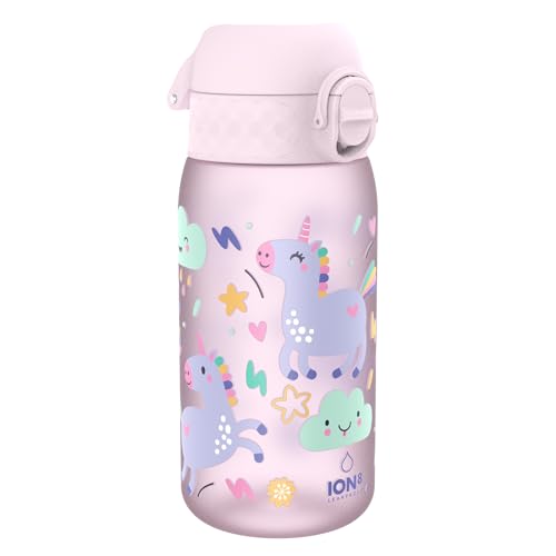 Ion8 Kinder Trinkflasche, 350ml, Auslaufsicher, Einhandöffnung, Sichere Verriegelung, Spülmaschinenfest, BPA-frei, Tragegriff, Klappdeckel, Leicht zu Reinigen, Klimaneutral, Einhormer-Design Ion8 Kinder Trinkflasche, 350ml, Auslaufsicher, Einhandöffnung, Sichere Verriegelung, Spülmaschinenfest, BPA-frei, Tragegriff, Klappdeckel, Leicht zu Reinigen, Klimaneutral, Einhormer-Design von ion8