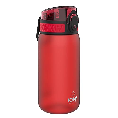 Ion8 Kinder Trinkflasche, 350ml, Auslaufsicher, Einhandöffnung, Sichere Verriegelung, Spülmaschinenfest, BPA-frei, Tragegriff, Klappdeckel, Leicht zu Reinigen, Klimaneutral, Rot Ion8 Kinder Trinkflasche, 350ml, Auslaufsicher, Einhandöffnung, Sichere Verriegelung, Spülmaschinenfest, BPA-frei, Tragegriff, Klappdeckel, Leicht zu Reinigen, Klimaneutral, Rot von ion8