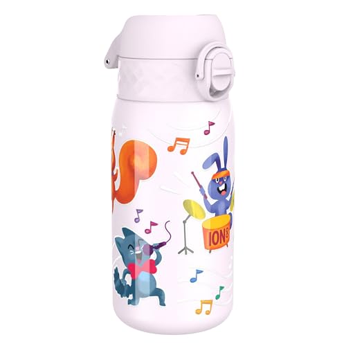 Ion8 Kinder Trinkflasche, Edelstahl 400ml, Auslaufsicher, Einhandöffnung, Sichere Verriegelung, Spülmaschinenfest, Klappdeckel, Tragegriff, Leicht zu Reinigen, Langlebig, Tierband Design Ion8 Kinder Trinkflasche, Edelstahl 400ml, Auslaufsicher, Einhandöffnung, Sichere Verriegelung, Spülmaschinenfest, Klappdeckel, Tragegriff, Leicht zu Reinigen, Langlebig, Tierband Design von ion8