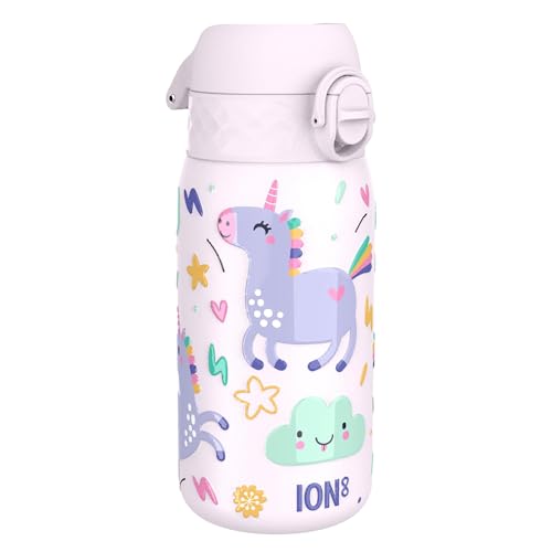 Ion8 Kinder Trinkflasche, Edelstahl 400ml, Auslaufsicher, Einhandöffnung, Sichere Verriegelung, Spülmaschinenfest, Klappdeckel, Tragegriff, Leicht zu Reinigen, Langlebig & Kratzfest, Einhorn Design Ion8 Kinder Trinkflasche, Edelstahl 400ml, Auslaufsicher, Einhandöffnung, Sichere Verriegelung, Spülmaschinenfest, Klappdeckel, Tragegriff, Leicht zu Reinigen, Langlebig & Kratzfest, Einhorn Design von ion8