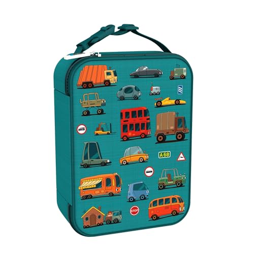 Ion8 Premium Lunch-Tasche, 3-Seitiger Reißverschluss, Flaschen-Netztasche, Namensschild, Lebensmittelechte Isolierung, Abwischbar, Waschmaschinenfest, Autos Design, Polyester Ion8 Premium Lunch-Tasche, 3-Seitiger Reißverschluss, Flaschen-Netztasche, Namensschild, Lebensmittelechte Isolierung, Abwischbar, Waschmaschinenfest, Autos Design, Polyester von ion8