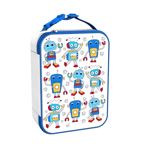 Ion8 Premium Lunch-Tasche, 3-Seitiger Reißverschluss, Flaschen-Netztasche, Namensschild, Lebensmittelechte Isolierung, Abwischbar, Waschmaschinenfest, Roboter Design, Polyester Ion8 Premium Lunch-Tasche, 3-Seitiger Reißverschluss, Flaschen-Netztasche, Namensschild, Lebensmittelechte Isolierung, Abwischbar, Waschmaschinenfest, Roboter Design, Polyester von ion8
