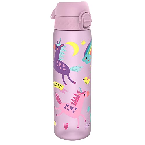Ion8 Trinkflasche, 500 ml, Auslaufsicher, Einhandöffnung, Sichere Verriegelung, Spülmaschinenfest, BPA-frei, Tragegriff, Klappdeckel, Leicht zu Reinigen, Klimaneutral, Einhörner-Design Ion8 Trinkflasche, 500 ml, Auslaufsicher, Einhandöffnung, Sichere Verriegelung, Spülmaschinenfest, BPA-frei, Tragegriff, Klappdeckel, Leicht zu Reinigen, Klimaneutral, Einhörner-Design von ion8