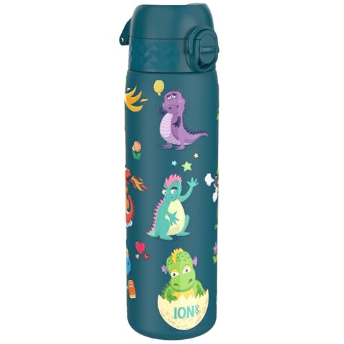 Ion8 Stahl-Trinkflasche, 600 ml, Auslaufsicher, Einhandöffnung, Sichere Verriegelung, Spülmaschinenfest, Klappdeckel, Tragegriff, Leicht zu Reinigen, Langlebig, Drache Design Ion8 Stahl-Trinkflasche, 600 ml, Auslaufsicher, Einhandöffnung, Sichere Verriegelung, Spülmaschinenfest, Klappdeckel, Tragegriff, Leicht zu Reinigen, Langlebig, Drache Design von ion8