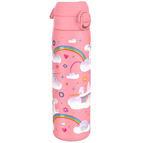 Ion8 Stahl-Trinkflasche, 600 ml, Auslaufsicher, Einhandöffnung, Sichere Verriegelung, Spülmaschinenfest, Klappdeckel, Tragegriff, Leicht zu Reinigen, Langlebig, Einhorn-Regenbogen Design Ion8 Stahl-Trinkflasche, 600 ml, Auslaufsicher, Einhandöffnung, Sichere Verriegelung, Spülmaschinenfest, Klappdeckel, Tragegriff, Leicht zu Reinigen, Langlebig, Einhorn-Regenbogen Design von ion8