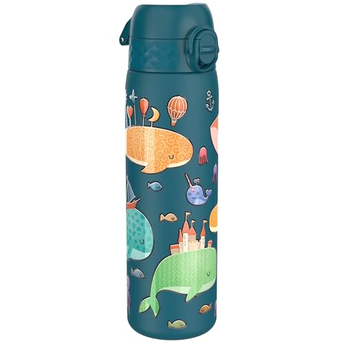 Ion8 Stahl-Trinkflasche, 600 ml, Auslaufsicher, Einhandöffnung, Sichere Verriegelung, Spülmaschinenfest, Klappdeckel, Tragegriff, Leicht zu Reinigen, Langlebig, Wale Design Ion8 Stahl-Trinkflasche, 600 ml, Auslaufsicher, Einhandöffnung, Sichere Verriegelung, Spülmaschinenfest, Klappdeckel, Tragegriff, Leicht zu Reinigen, Langlebig, Wale Design von ion8