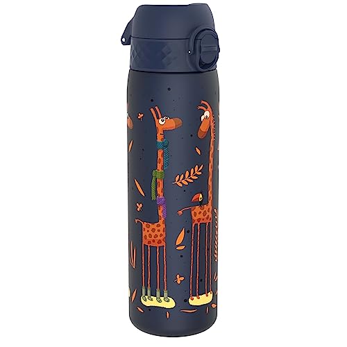 ION8 Trinkflasche, 500 ml, Auslaufsicher, Einhandöffnung, Sichere Verriegelung, Spülmaschinenfest, BPA-frei, Tragegriff, Klappdeckel, Leicht zu Reinigen, Klimaneutral, Giraffen-Design ION8 Trinkflasche, 500 ml, Auslaufsicher, Einhandöffnung, Sichere Verriegelung, Spülmaschinenfest, BPA-frei, Tragegriff, Klappdeckel, Leicht zu Reinigen, Klimaneutral, Giraffen-Design von ion8