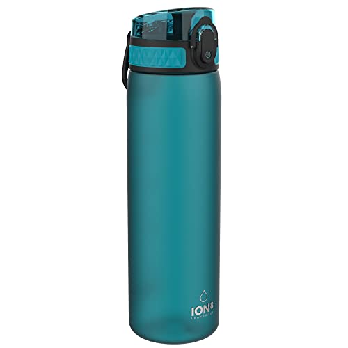Ion8 Trinkflasche, 500 ml, Auslaufsicher, Einhandöffnung, Sichere Verriegelung, Spülmaschinenfest, BPA-frei, Tragegriff, Klappdeckel, Leicht zu Reinigen, Klimaneutral, Türkis Ion8 Trinkflasche, 500 ml, Auslaufsicher, Einhandöffnung, Sichere Verriegelung, Spülmaschinenfest, BPA-frei, Tragegriff, Klappdeckel, Leicht zu Reinigen, Klimaneutral, Türkis von ion8