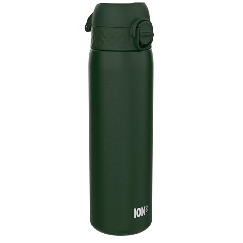 ion8 Vakuumisolierte Edelstahl-Trinkflasche, 500 ml, Auslaufsicher, Einhandöffnung, Sichere Verriegelung, Spülmaschinenfest, Tragegriff, Leicht zu Reinigen, Langlebig & Kratzfest, Dunkelgrün ion8 Vakuumisolierte Edelstahl-Trinkflasche, 500 ml, Auslaufsicher, Einhandöffnung, Sichere Verriegelung, Spülmaschinenfest, Tragegriff, Leicht zu Reinigen, Langlebig & Kratzfest, Dunkelgrün von ion8