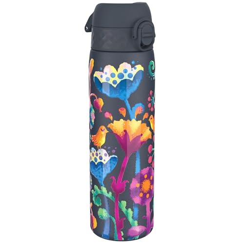 ion8 Vakuumisolierte Edelstahl-Trinkflasche, 500 ml, Auslaufsicher, Einhandöffnung, Sichere Verriegelung, Spülmaschinenfest, Tragegriff, Leicht zu Reinigen, Langlebig & Kratzfest, Helles Blumenmuster ion8 Vakuumisolierte Edelstahl-Trinkflasche, 500 ml, Auslaufsicher, Einhandöffnung, Sichere Verriegelung, Spülmaschinenfest, Tragegriff, Leicht zu Reinigen, Langlebig & Kratzfest, Helles Blumenmuster von ion8