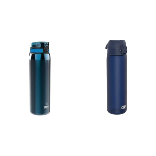 ion8 1 Liter Edelstahl Trinkflasche, Auslaufsicher, Einhandöffnung & Trinkflasche, 500 ml, Auslaufsicher, Einhandöffnung, Sichere Verriegelung ion8 1 Liter Edelstahl Trinkflasche, Auslaufsicher, Einhandöffnung & Trinkflasche, 500 ml, Auslaufsicher, Einhandöffnung, Sichere Verriegelung von ion8
